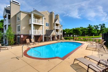 Outdoor pool with spacious sundeck